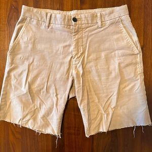 Buck Mason Broken Twill Shorts Khaki, Size 33